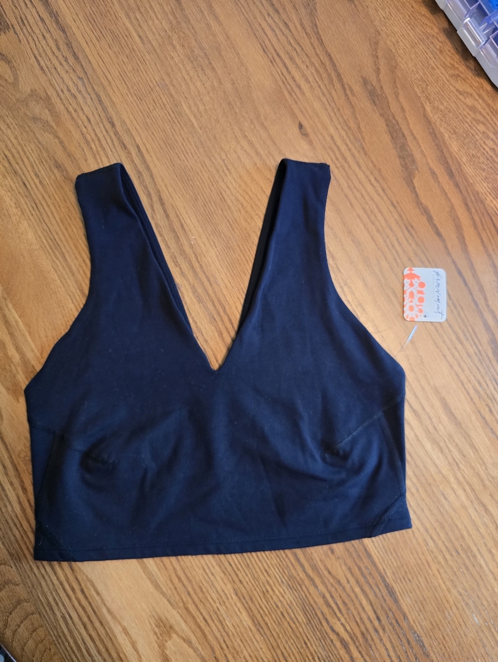 NWT FP Movement Free People Never Better Crop Tank Black Size Medium
